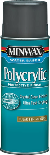 Minwax Polycrylic 34444000 Protective Finish Paint, Semi-Gloss, Liquid, Crystal Clear, 11.5 oz, Aerosol Can